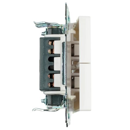 Выключатель встраиваемый STEKKER Катрин 2 кл. белый, без подсветки, арт. GLS10-7104-01