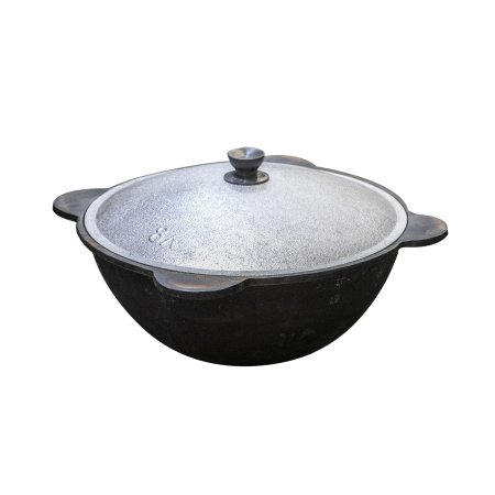 Казан для печи с крышкой круглое дно d36,5см 17 см 7 мм 8л