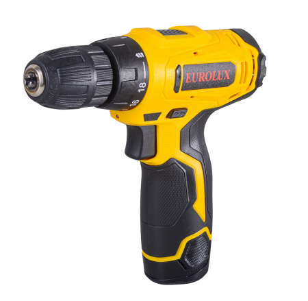 Дрель-шуруповерт аккумуляторная Eurolux ДА-12/1Li  Li-lon 12В 1x1,5Ач 25Нм