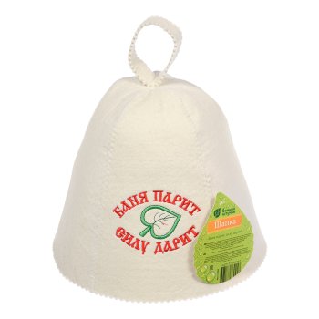 Шапка для бани Банные штучки "Баня парит, силу дарит" войлок