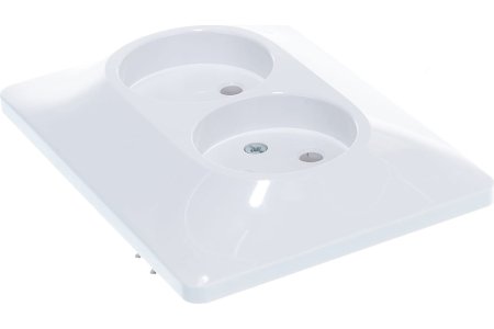 Розетка силовая двойная встраиваемая Schneider Electric Glossa без заземления, цвет белый, арт. GSL000120