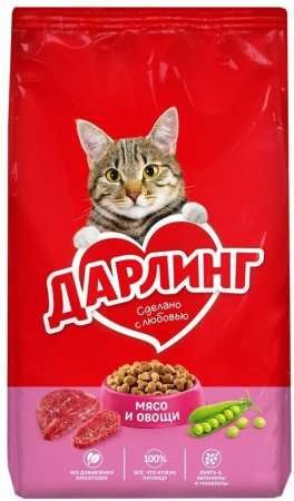 Корм сухой для кошек Дарлинг мясо и овощи 1,75кг