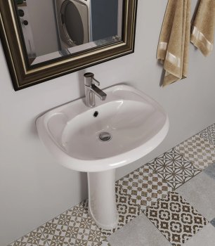 Раковина Santeri Воротынский фарфор 571мм полукруглая цвет белый