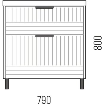 Тумба напольная Терра 80х80х44см цвет графит