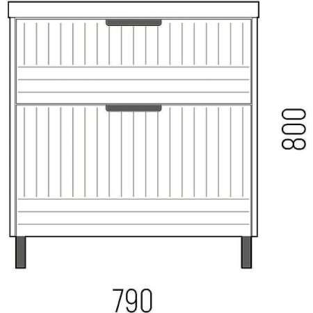 Тумба напольная Терра 80х80х44см цвет графит