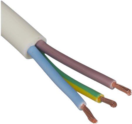 Провод  ПВС 3х2,5 б-100 мм белый Промстройкабель