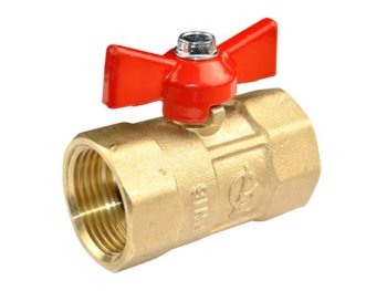 Кран шаровый ручка - бабочка ГАЛЛОП 3/4" красный вентиль ВН-ВН латунь