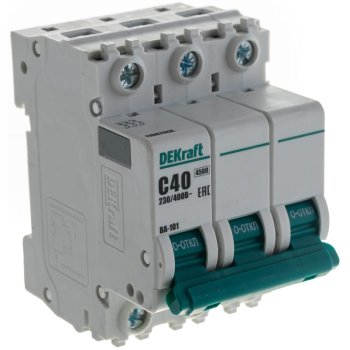 Автоматический выключатель Dekraft ВА-101 3P 40А хар-ка C 4,5кА