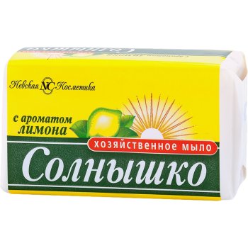 Мыло хозяйственное Солнышко 140г Лимон 1шт.