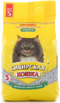 Наполнитель комкующийся Сибирская кошка Ультра 5л