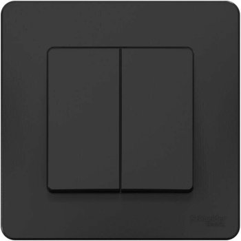 Выключатель встраиваемый Schneider Electric Blanca 2 кл. антрацит, без подсветки, арт. BLNVS010506