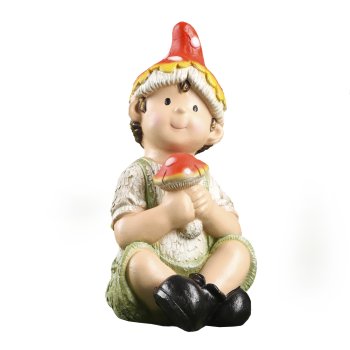 Садовая фигура Мальчик Гоша в шапке мухамора 40 см Садовая фигура Мальчик Гоша в шапке мухамора 40 см