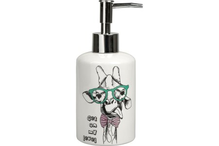 Дозатор для жидкого мыла Happy giraffe керамика цвет белый настольный