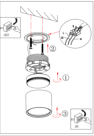 Спот ЭРА OL7 накладной неповоротный GX53 цвет черный