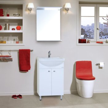 Комплект мебели для ванной комнаты напольная Крит 154,5х50х44см цвет белый