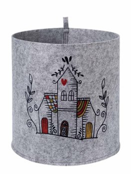 Органайзер для хранения из войлока Дом цветной 30х30х30см цвет серый