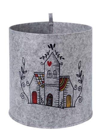 Органайзер для хранения из войлока Дом цветной 30х30х30см цвет серый