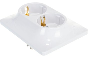 Розетка силовая двойная встраиваемая Schneider Electric Glossa с заземлением, цвет белый, арт. GSL000124