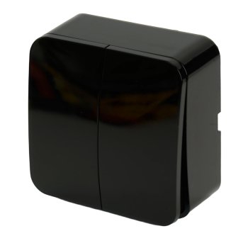 Выключатель накладной STEKKER София 2 кл. черный, арт. 49293