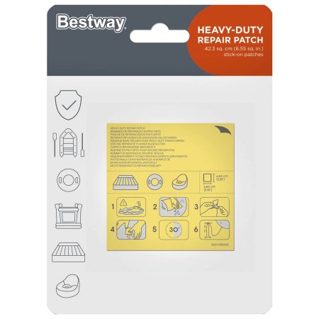 Ремкомплект для бассейна Bestway самоклеющиеся заплатки (10шт) 6,5х6,5см