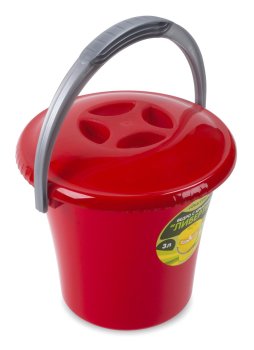 Ведро пищевое Либерти пластик 10л цвет красный