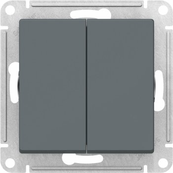 Выключатель встраиваемый Schneider Electric AtlasDesign 2 кл. грифель, без подсветки, арт. ATN000751