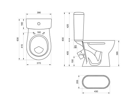 Унитаз-компакт Santeri Воротынск Орион напольный  выпуск косой
