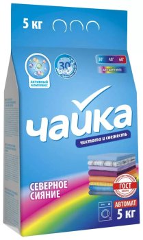 Стиральный порошок Чайка Северное сияние для стиральных машин 5кг для цветного белья