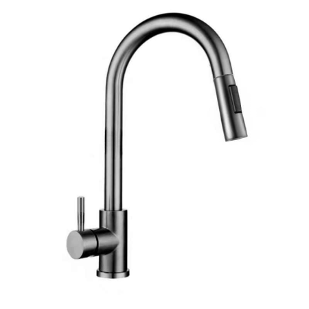 Смеситель для кухни с вытяжным изливом GROSS AQUA Neosteel хром
