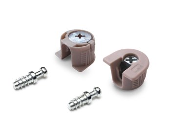 Мебельная стяжка 20х16 мм 2 шт. бежевая