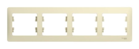 Рамка Schneider Electric Glossa 4 поста, цвет бежeвый, арт. GSL000204