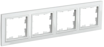 Рамка IEK Brite 4 поста, цвет белый, арт. BR-M42-K01