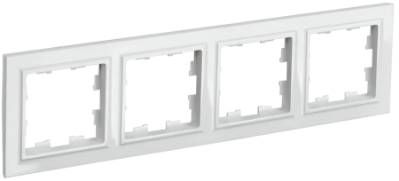 Рамка IEK Brite 4 поста, цвет белый, арт. BR-M42-K01