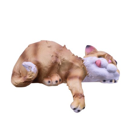 Садовая фигура Котик улыбается лапа вниз 9см