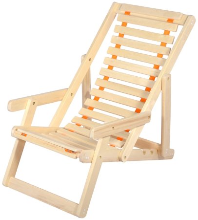 Шезлонг с подлокотниками Лесдар 170х79см липа