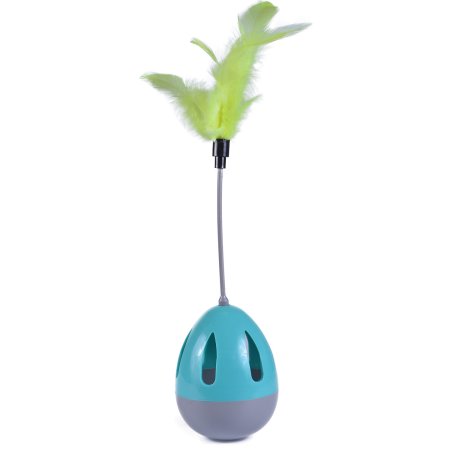 Игрушка для кошек Неваляшка с дразнилкой перо h32см