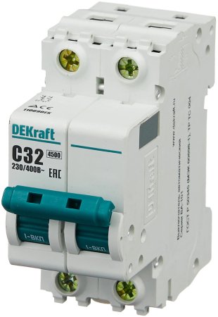 Автоматический выключатель Dekraft ВА-101 2P 32А хар-ка C 4,5кА арт.11069DEK