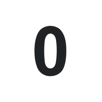 Цифра дверная №0 черный пластик
