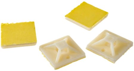 Площадка под хомут самоклеящаяся IEK 30х30мм пластик белый 20шт.