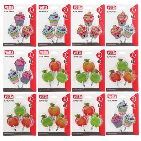 Крючки Идиллия цвет микс 3шт Крючки Идиллия цвет микс 3шт