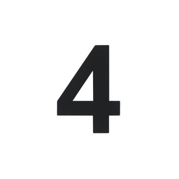 Цифра дверная №4 черный пластик