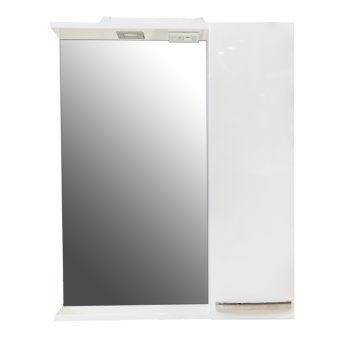 Шкаф-зеркало подвесной Азур 83х65х15см серый