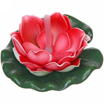 Цветок водоплавающий ДоброСад Кувшинка с диоддом 10см красный