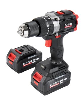 Дрель-шуруповерт аккумуляторная ELITECH 20BL2 Li-lon 20В 2x4Ач 130Нм