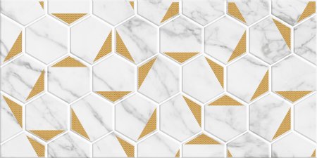 Декор Marble, Gold, белый 60х30х0,8 см