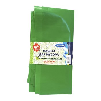 Пакеты для мусора Antella прочные 480л 3шт 10мкм биоразлагаемые Пакеты для мусора Antella прочные 480л 3шт 10мкм биоразлагаемые