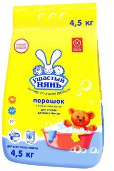 Стиральный порошок Ушастый нянь  Детский для всех типов стирки 4,5кг для детского белья