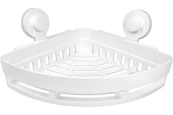 Полка для ванной 1 ярусная угловая EASY цвет белый