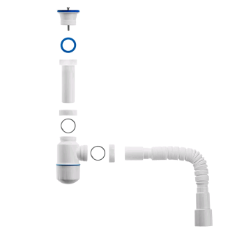 Сифон MasterProf для умывальника 1 1/2" 40 мм 500 мм без перелива