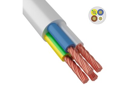 Провод  ПВС 4х2,5 б-100 мм белый Металлист